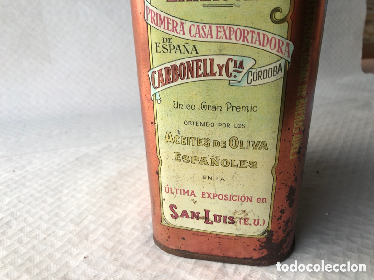 Cajas y cajitas met&aacute;licas: Antigua lata aceite CARBONELL - Foto 9