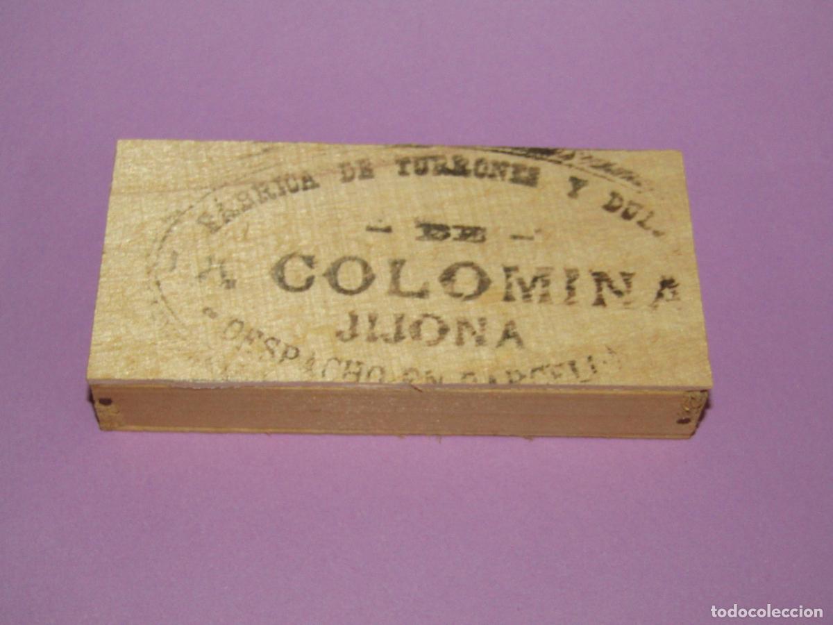 Boxes and metal boxes: Antigua Cajita Miniatura Degustaci&oacute;n en Madera F&aacute;brica Turrones y Dulces de Casa COLOMINA de JIJONA