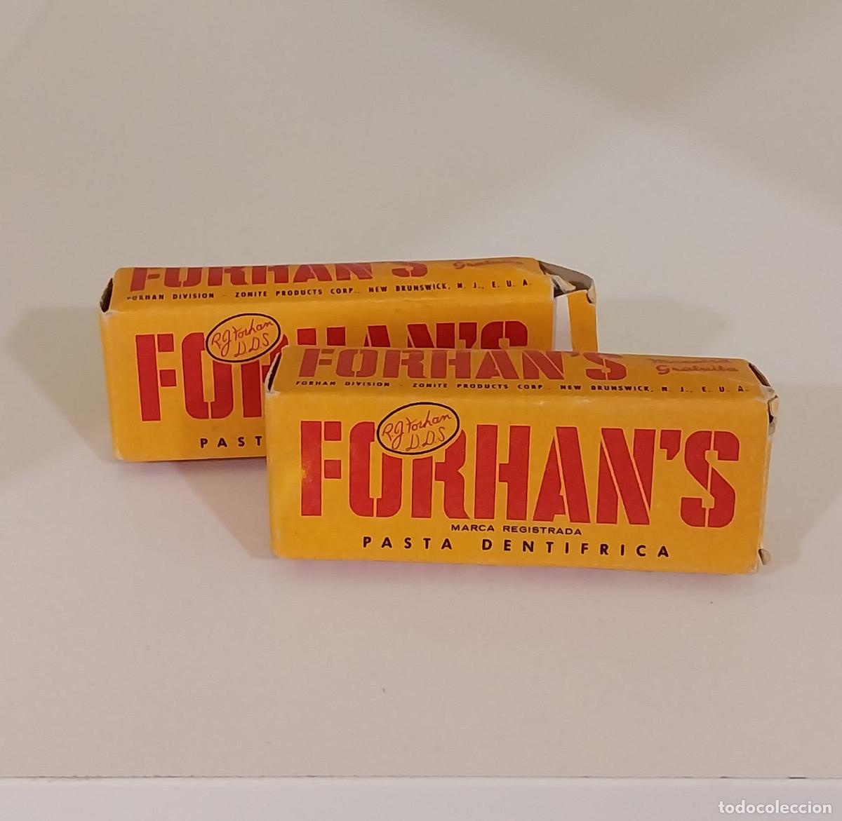 Boxes and metal boxes: ANTIGUO MEDICAMENTO. PASTA DENTRIFICA FORHAN'S. CON PRODUCTO