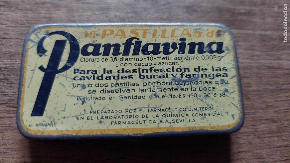 Blechdosen und Kisten: Antigua caja pastillas Panflavina Bayer