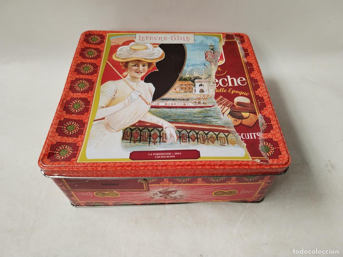 Boxes and metal boxes: la parisienne 1901 lucius rossi, caja metalica lu cal&eacute;che, le fevre-utile