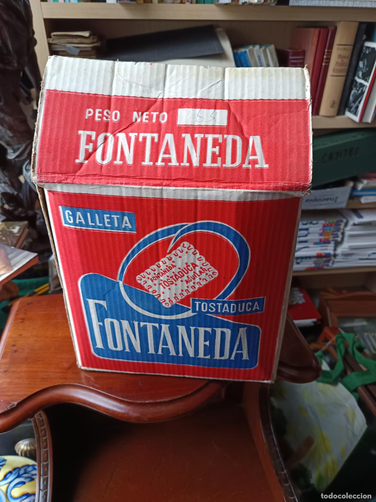 Cajas y cajitas met&aacute;licas: ANTIGUA CAJA CARTON GALLETAS FONTANEDA - TOSTADUCA, AGUILAR