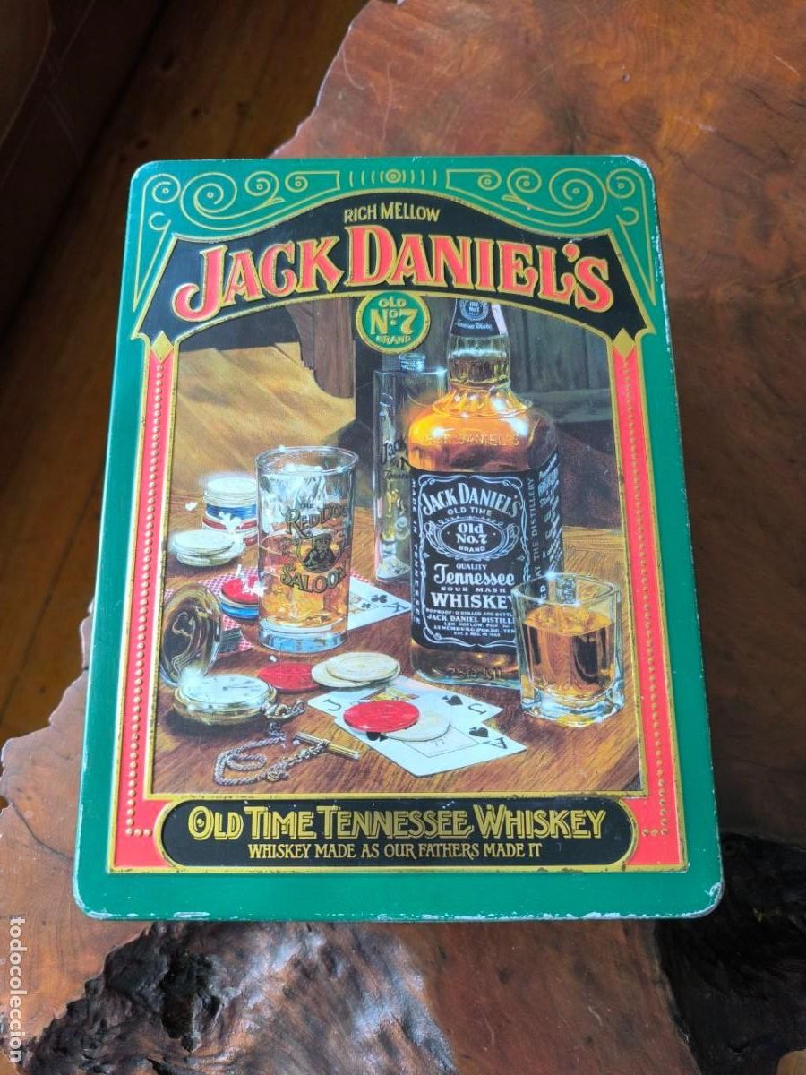 Cajas y cajitas met&aacute;licas: ANTIGUA CAJA METALICA DE WHISKEY JACK DANIEL&acute;S OLD TIME TENNESSEE PLD N&ordm; 7 27X20X10 CM