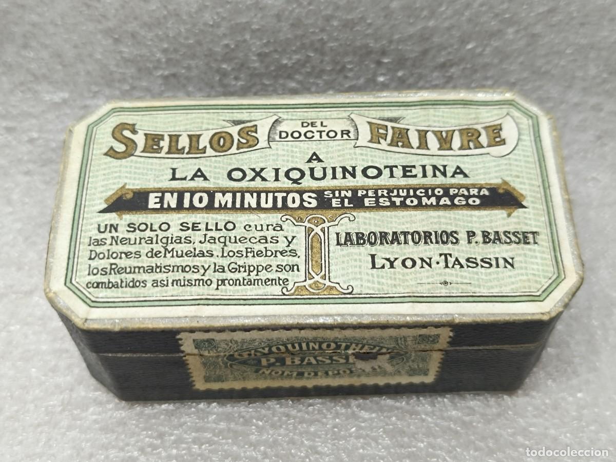Cajas y cajitas met&aacute;licas: CAJA DE FARMACIA CART&Oacute;N SELLOS DEL DOCTOR FAIVRE LABORATORIOS P BASSET FRANCIA