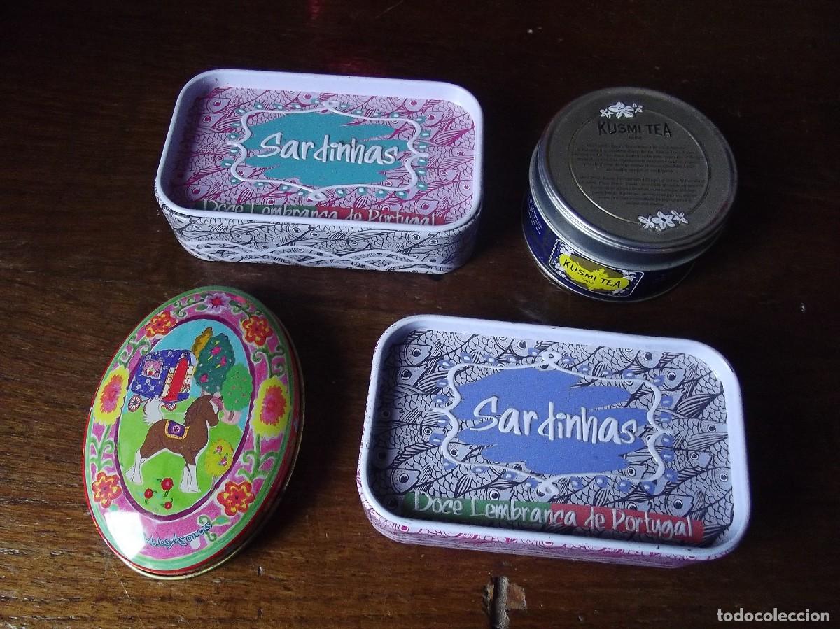 Boxes and metal boxes: Lote de 4 cajitas met&aacute;licas variadas.