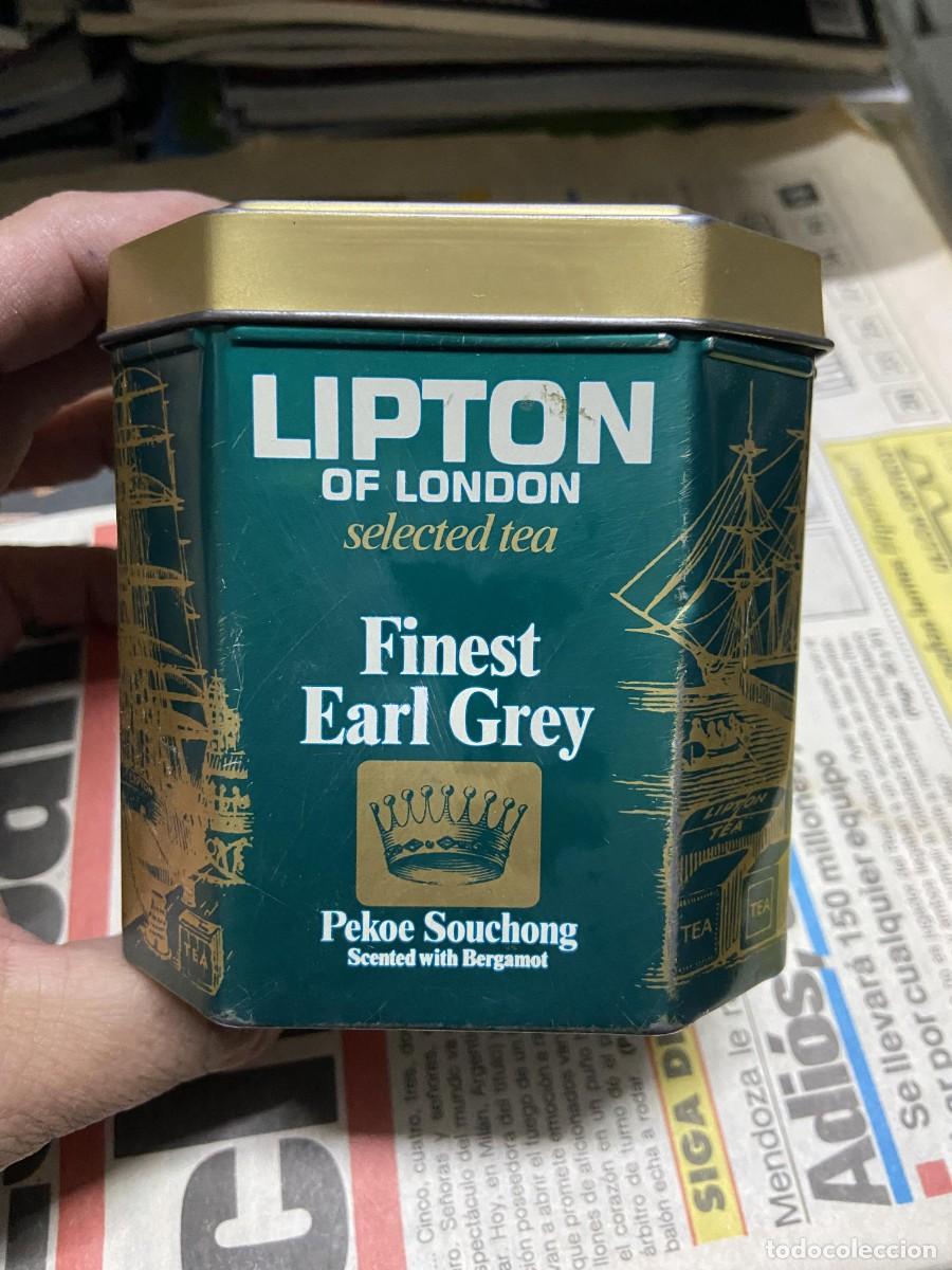 Boxes and metal boxes: CAJA METALICA LIPTON OF LONDON FINEST EARL GREY SELECTED TEA PEKOE SOUCHONG ENGLAND