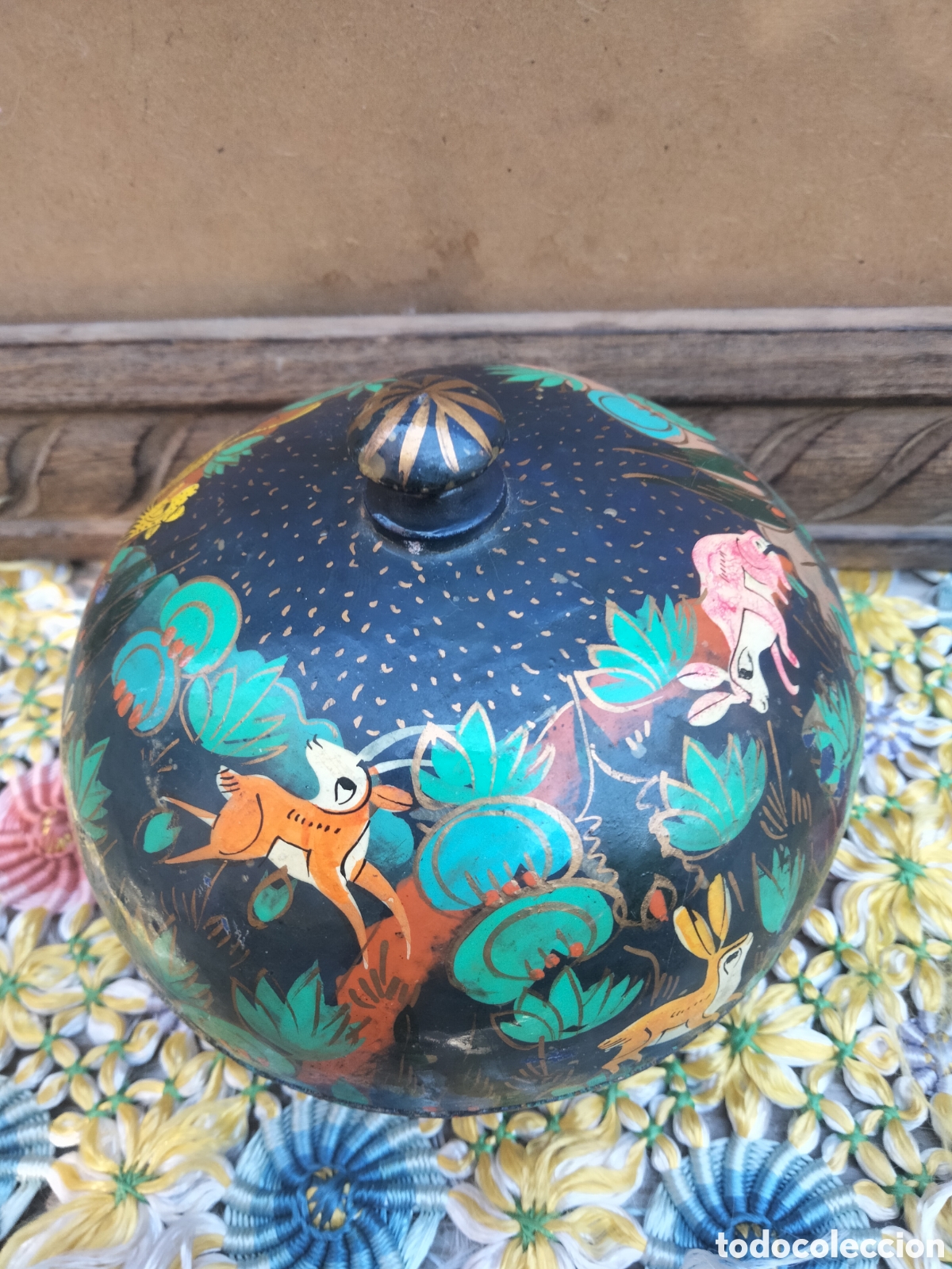 Caixas e caixinhas met&aacute;licas: ANTIGUA CAJA CACHEMIRA LACADA EN PAPEL MACH&Eacute; ORIGEN ORIENTAL INDIA ?