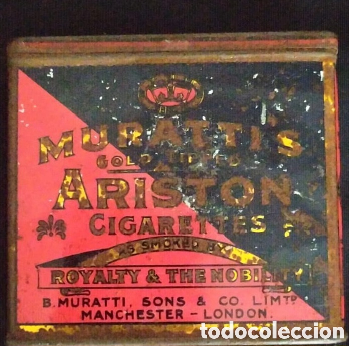 Bo&icirc;tes et petites bo&icirc;tes m&eacute;talliques: LATA MET&Aacute;LICA MURATIS ARISTON CIGARETTES