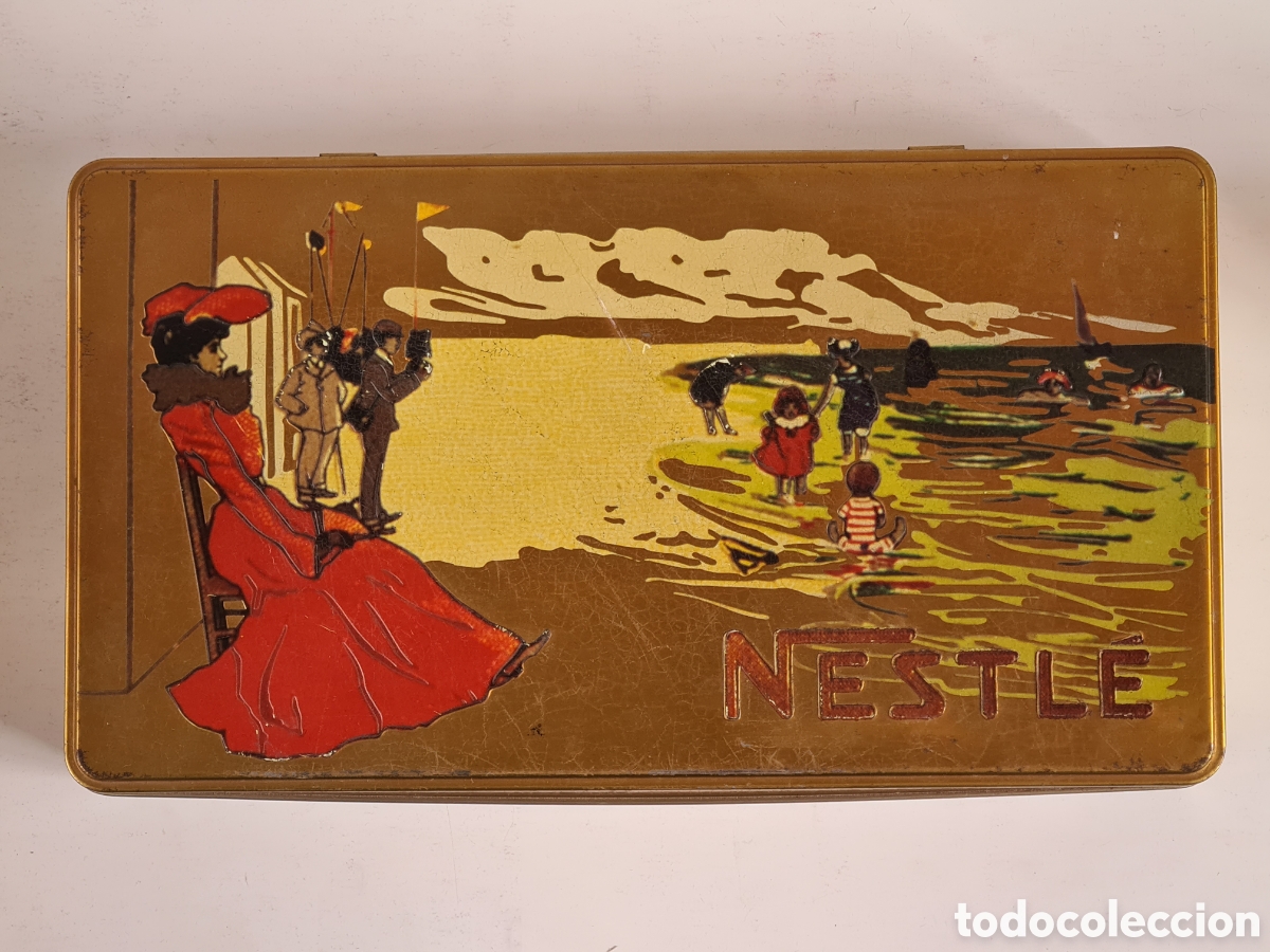 Blechdosen und Kisten: Caja Lata vac&iacute;a publicidad Nestle - Decoraci&oacute;n Chocolate Modernista Confiter&iacute;a