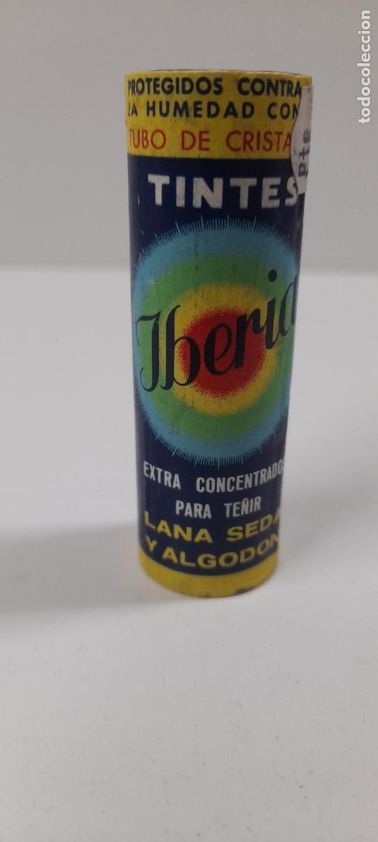 Blechdosen und Kisten: ANTIGUO BOTE DE TINTES IBERIA . AZUL ELECTRICO N&ordm; 2 . CONTENIDO ORIGINAL . SIN USO