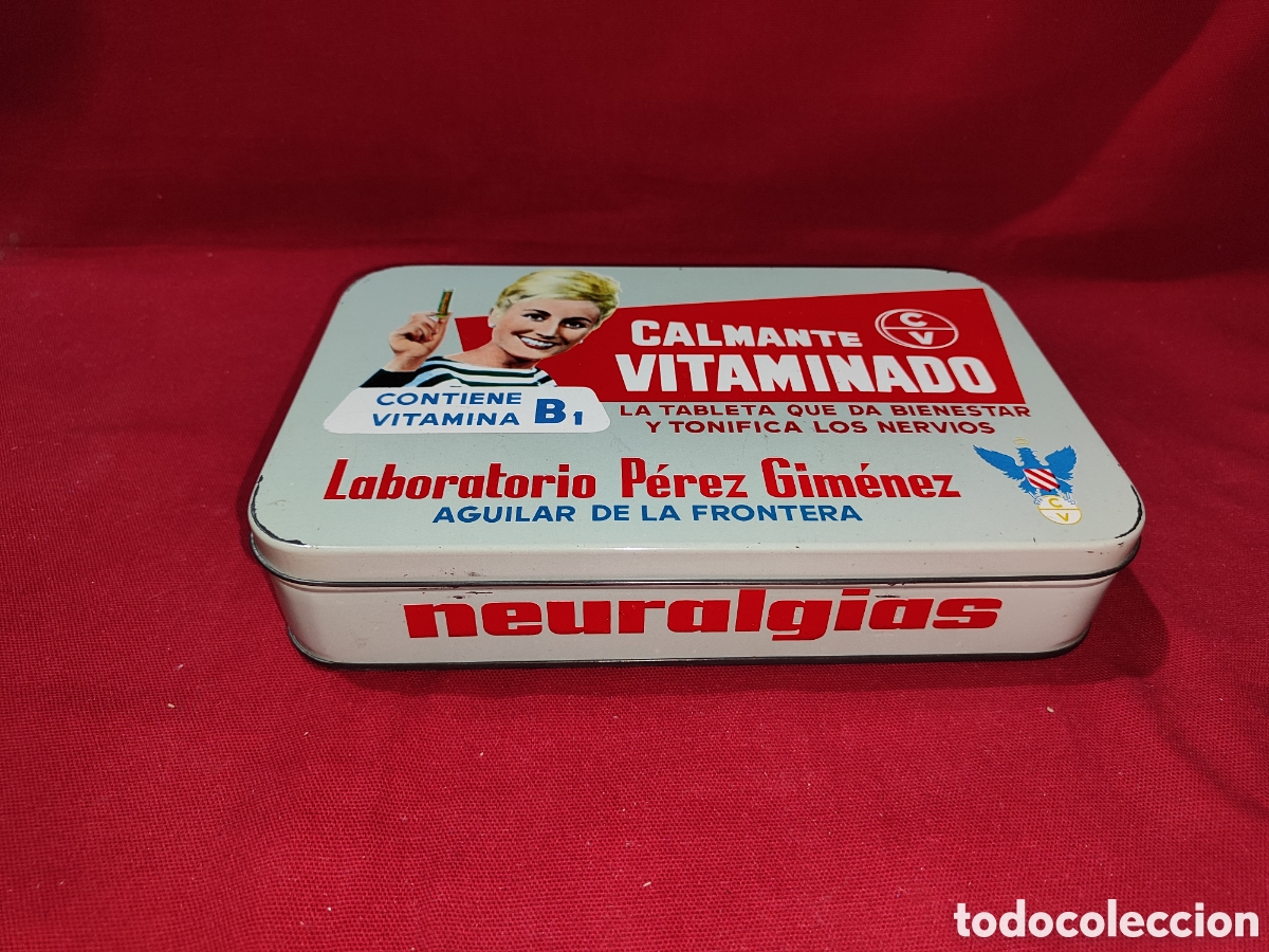Boxes and metal boxes: Antigua caja de calmantes vitaminado a&ntilde;os 60