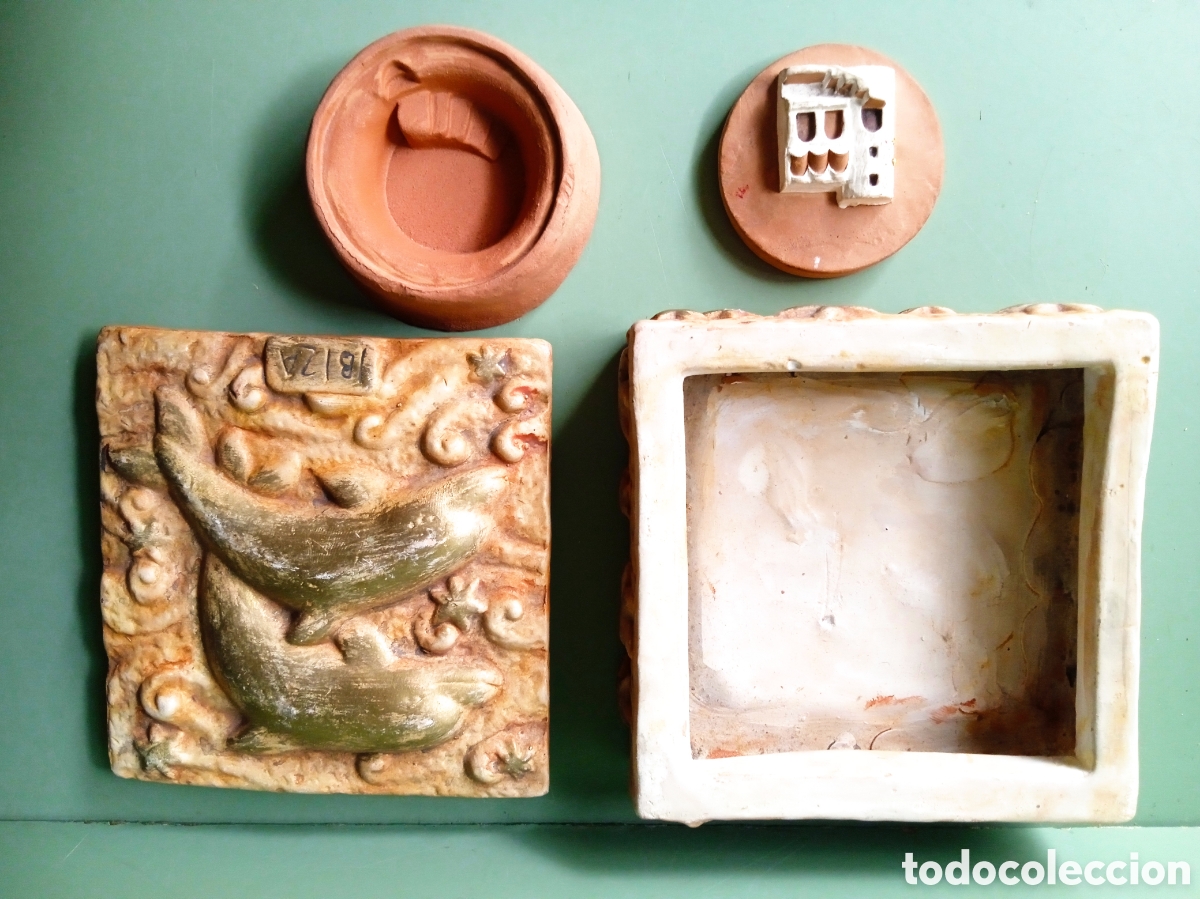 Cajas y cajitas met&aacute;licas: DOS CAJAS DE BARRO ESTILO IBICENCO - Foto 3