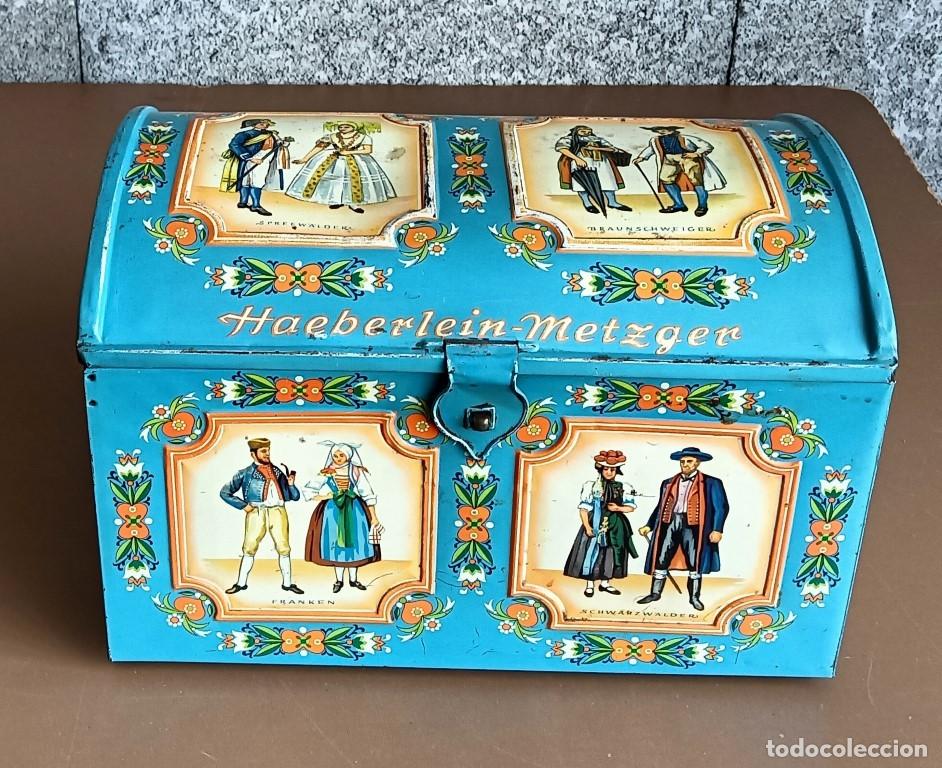 Blechdosen und Kisten: Ba&uacute;l caja de chapa xerografiada HAEBERLEIN METZGER
