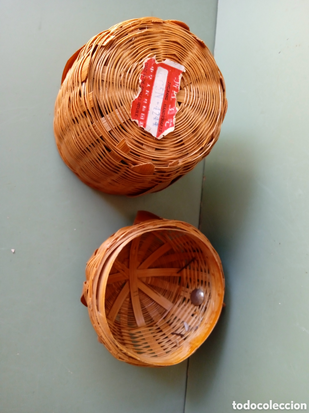 Cajas y cajitas met&aacute;licas: Caja o bote de mimbre con forma de b&uacute;ho - Foto 6