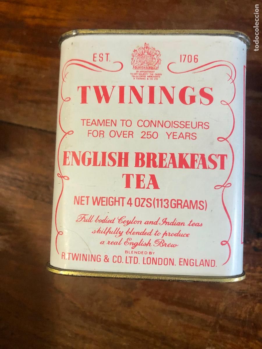 Caixas e caixinhas met&aacute;licas: english breakfast tea, VACIA