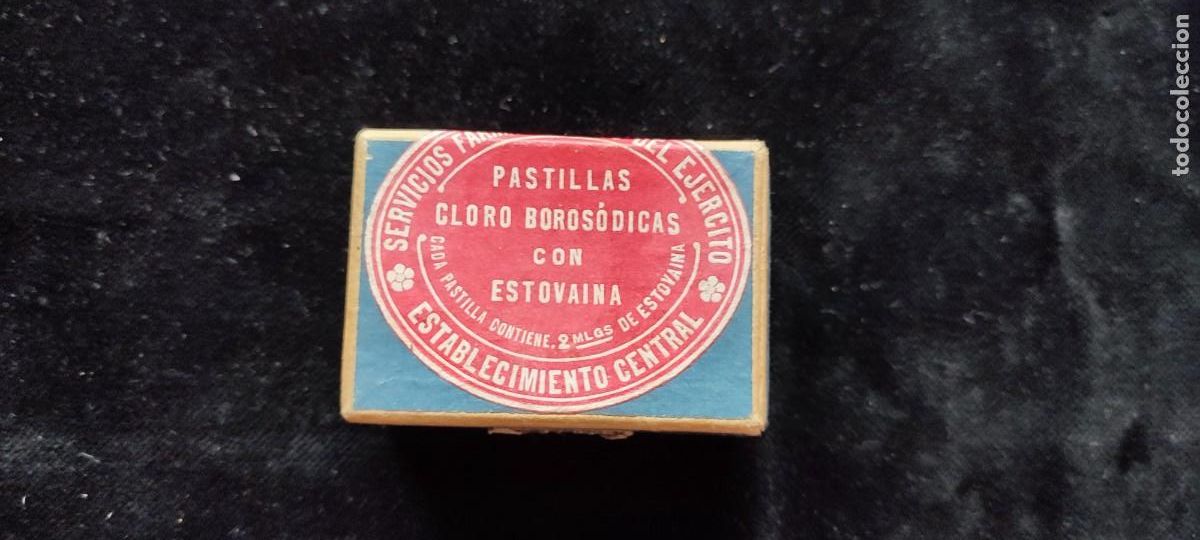 Caixas e caixinhas met&aacute;licas: Caja de pastillas (vac&iacute;a) cloro borosodicas con estovaina servicios farmac&eacute;uticos del Ejercito