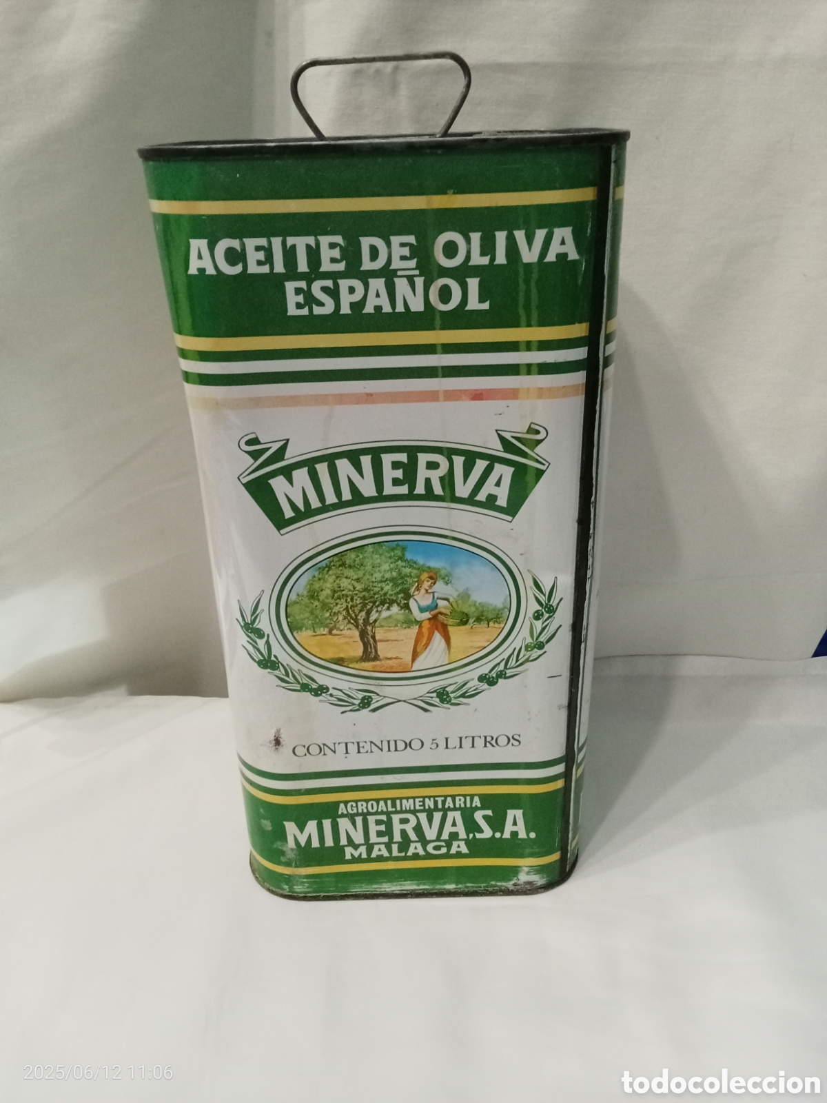 Blechdosen und Kisten: LATA ANTIGUA ACEITE DE OLIVA AGROALIMENTARIA MINERVA S.A 5 LITROS, M&Aacute;LAGA