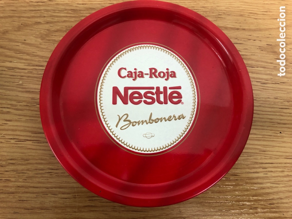 Bo&icirc;tes et petites bo&icirc;tes m&eacute;talliques: Caja roja redonda a&ntilde;os 90