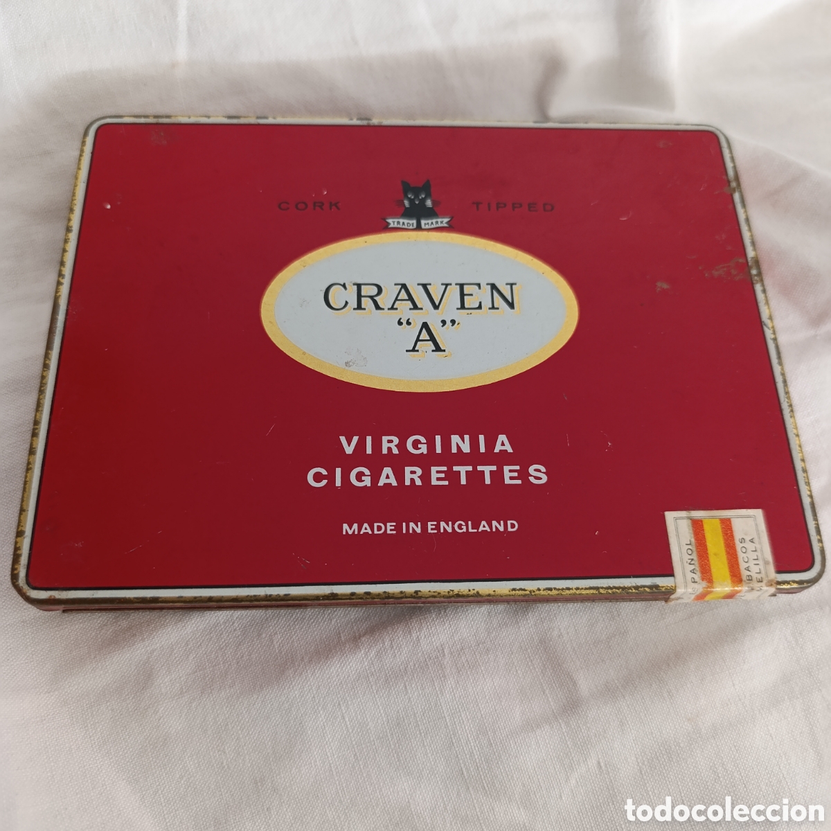 Blechdosen und Kisten: CAJA DE LATA DE TABACO INGLES GRAVEN &ldquo;A&rdquo; VIRGINIA CIGARRETTES