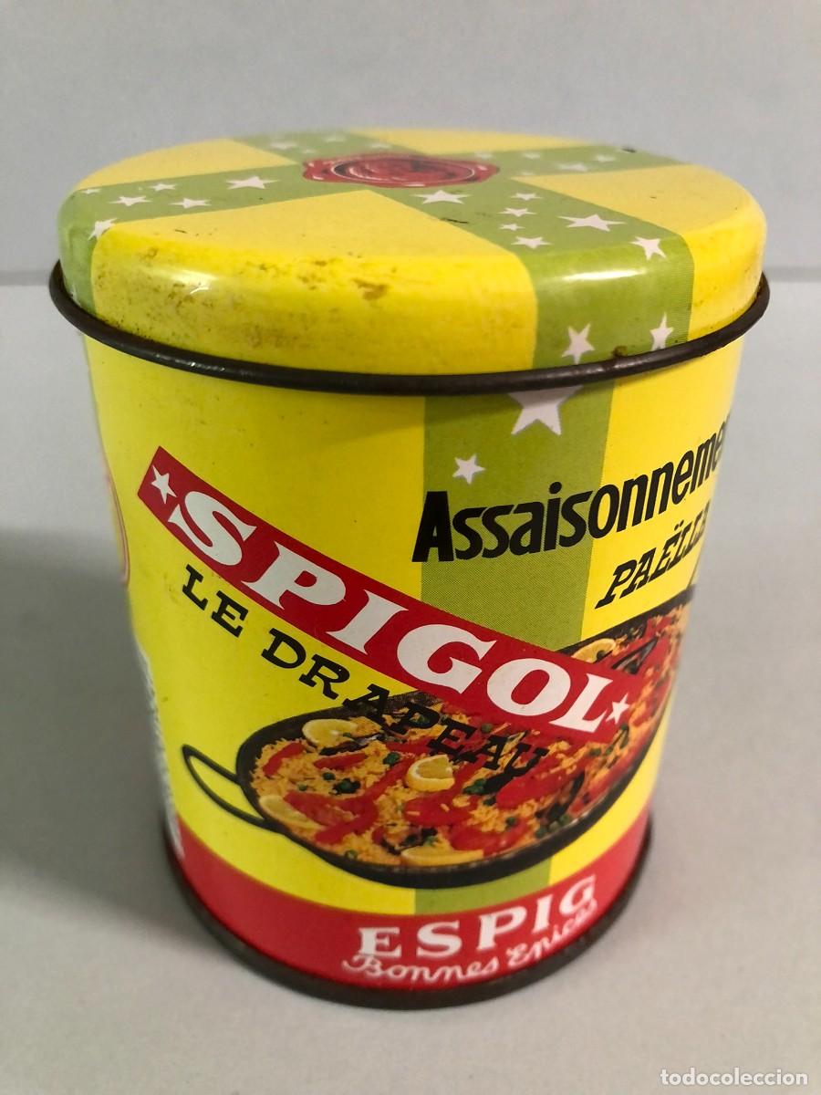 Boxes and metal boxes: Lata vintage SPIGOL Francia