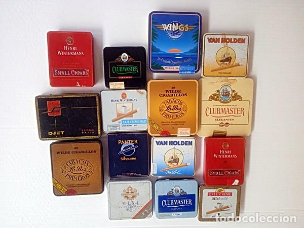 Casse e cassette metalliche: Lote de cajas de tabaco cuadradas de hojalata