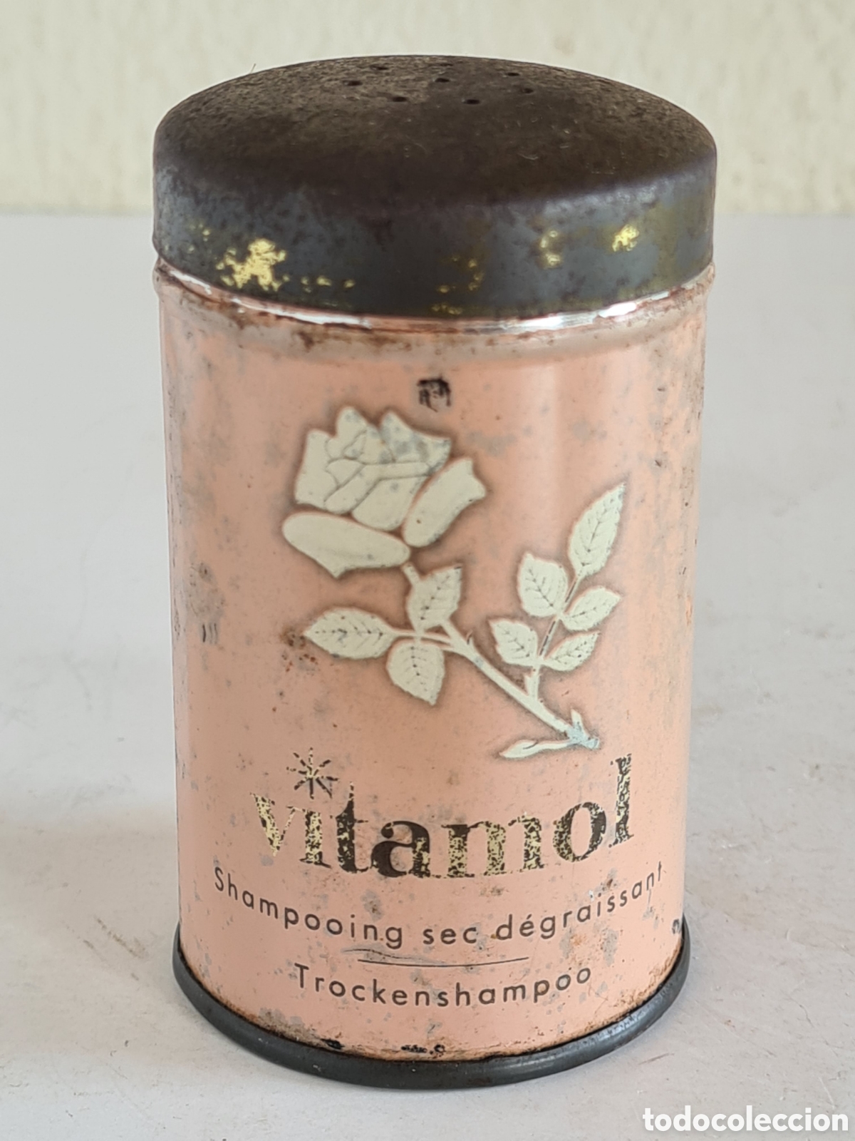 Casse e cassette metalliche: Bote Lata Met&aacute;lica Vitamol Champ&uacute; Seco Desengrasante Pelo - Shampoo - Decoraci&oacute;n Vintage