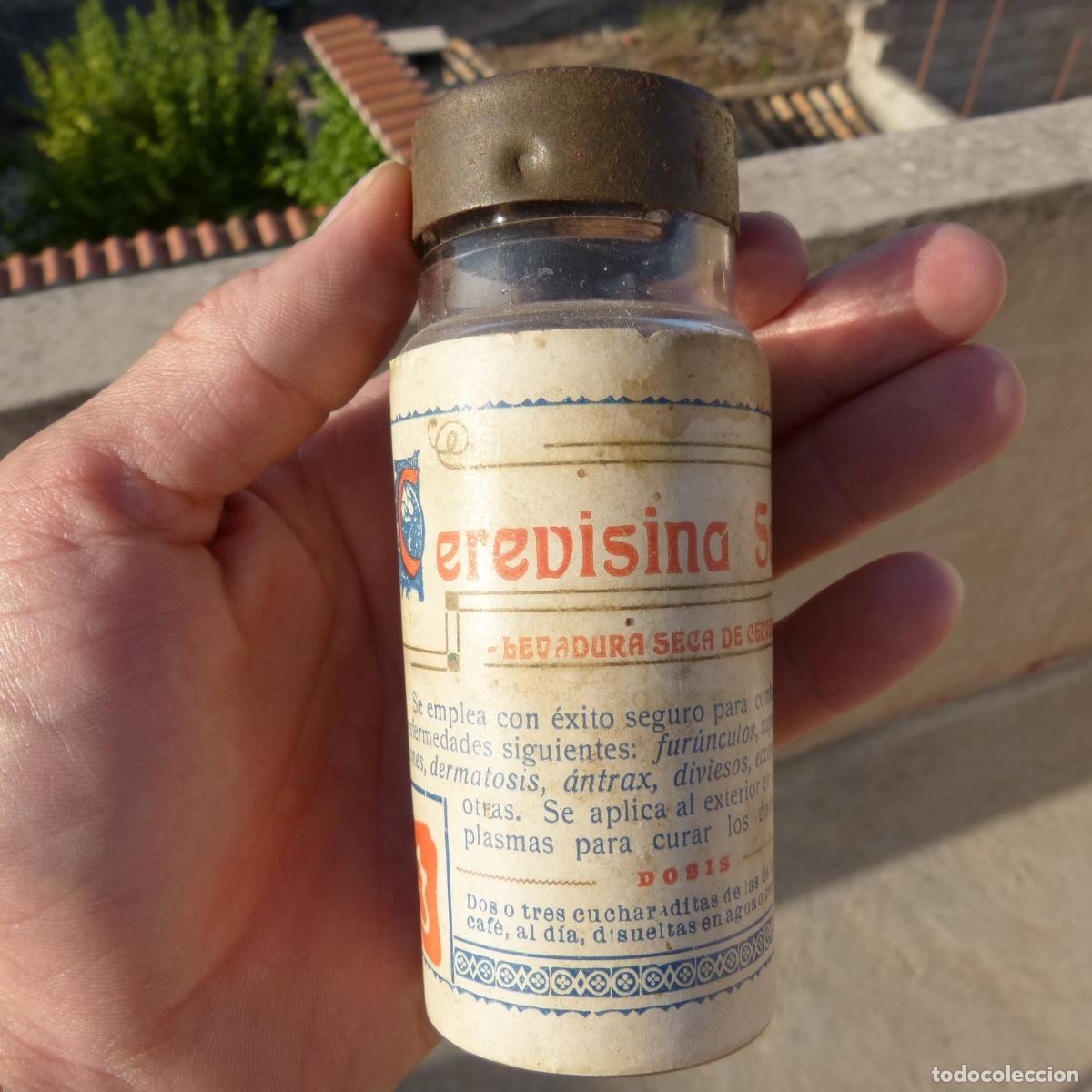 Blechdosen und Kisten: Antiguo recipiente de medicamento farmacia, Cerevisina sol , levadura seca de cerveza, 11,5cm, 135g