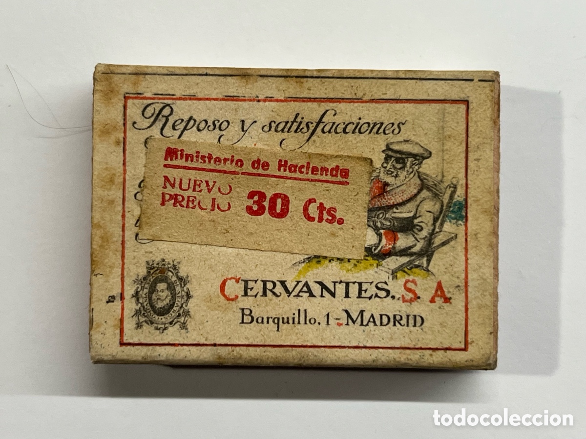 Caixas e caixinhas met&aacute;licas: CERVANTES. Caja de f&oacute;sforos, Compa&ntilde;&iacute;a Arrendataria de Fostoros S.A, Barquillo 1, Madrid