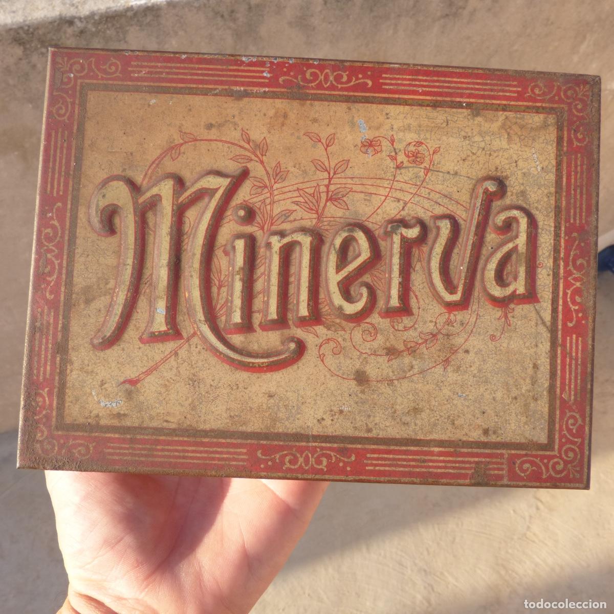 Caixas e caixinhas met&aacute;licas: Caja de hojalata litografiada, Imprenta minerva, 19x14,5cm, 579gr.