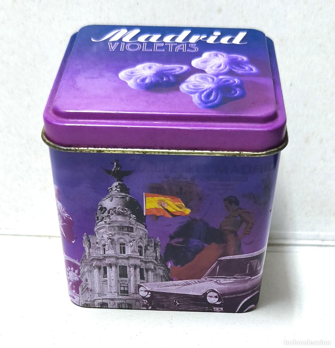 Caixas e caixinhas met&aacute;licas: CAJA METALICA CARAMELOS MADRID VIOLETAS (CAJA VACIA) - CAJAMETALICA-2183