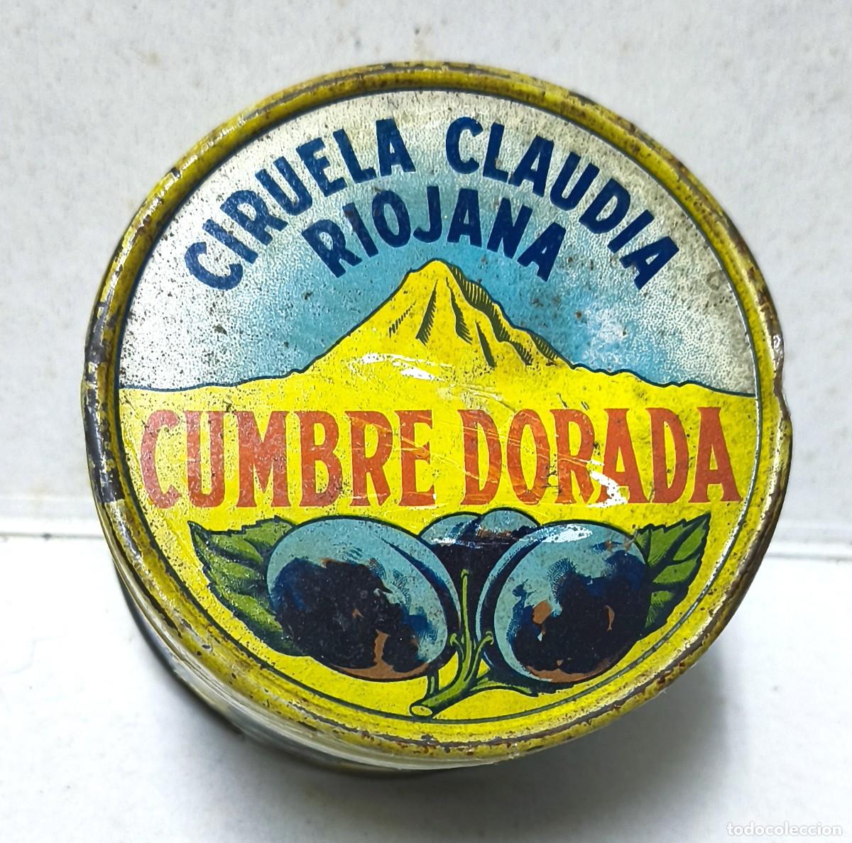 Caixas e caixinhas met&aacute;licas: CAJA METALICA CIRUELA CLAUDIA RIOJANA CUMBRE DORADA (CAJA VACIA) - CAJAMETALICA-2184