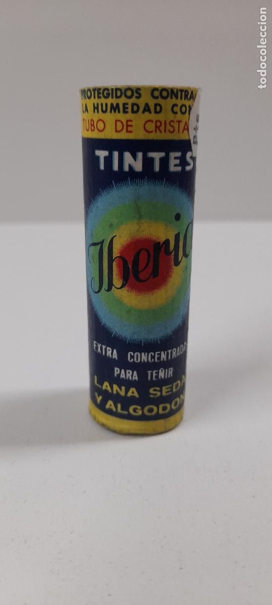 Caixas e caixinhas met&aacute;licas: ANTIGUO BOTE DE TINTES IBERIA . AZUL ELECTRICO N&ordm; 2 . CONTENIDO ORIGINAL . SIN USO