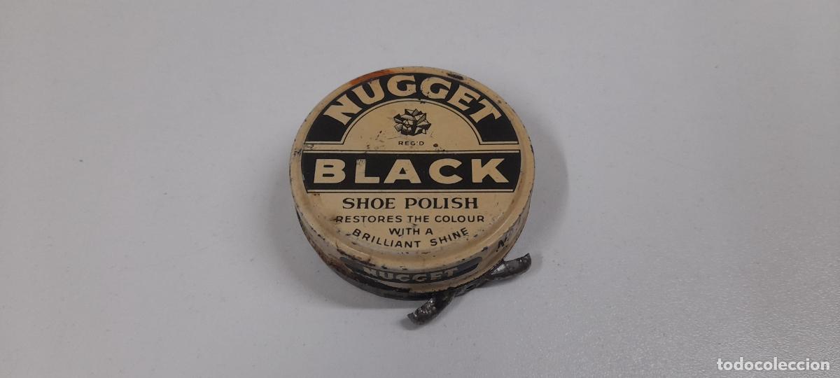Caixas e caixinhas met&aacute;licas: ANTIGUA CAJA / LATA DE CREMA PARA CALZADO NUGGET . NEGRO . DIAMETRO 5,5 CM