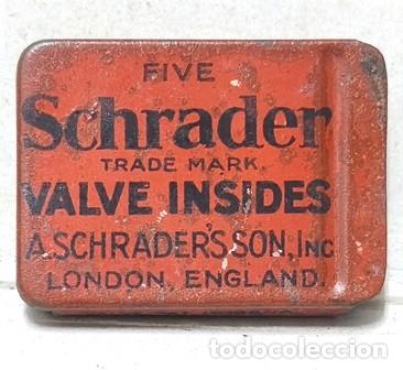 Caixas e caixinhas met&aacute;licas: CAJA METALICA FIVE SCHRADER VALVE YNSIDES LONDON ENGLAND (CAJA VACIA) - CAJAMETALICA-2187