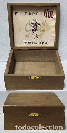 Caixas e caixinhas met&aacute;licas: CAJA DE MADERA EL PAPEL GOL SUAVIZA EL TABACO (CAJA VACIA) - CAJAMETALICA-2190