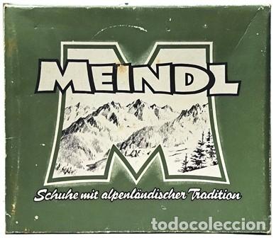 Bo&icirc;tes et petites bo&icirc;tes m&eacute;talliques: CAJA DE CARTON BOTAS MEINDL SCHUHE MIT ALPENL&Auml;NDISCHER TRADITION (CAJA VACIA) - CAJAMETALICA-2193
