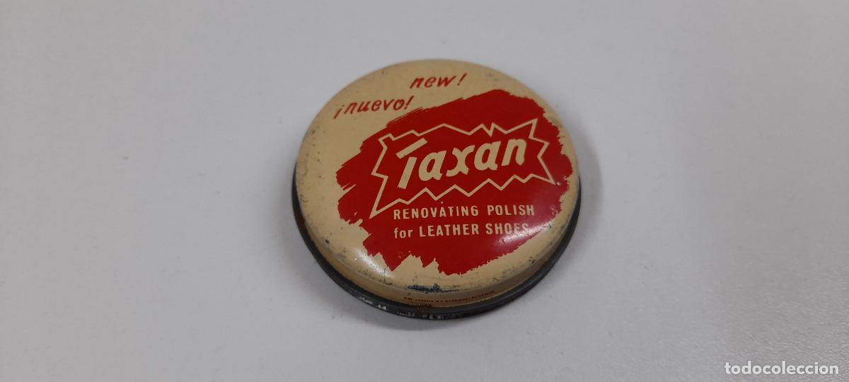 Bo&icirc;tes et petites bo&icirc;tes m&eacute;talliques: ANTIGUA CAJA / LATA DE CREMA PARA CALZADO TAXAN . DIAMETRO 6 CM