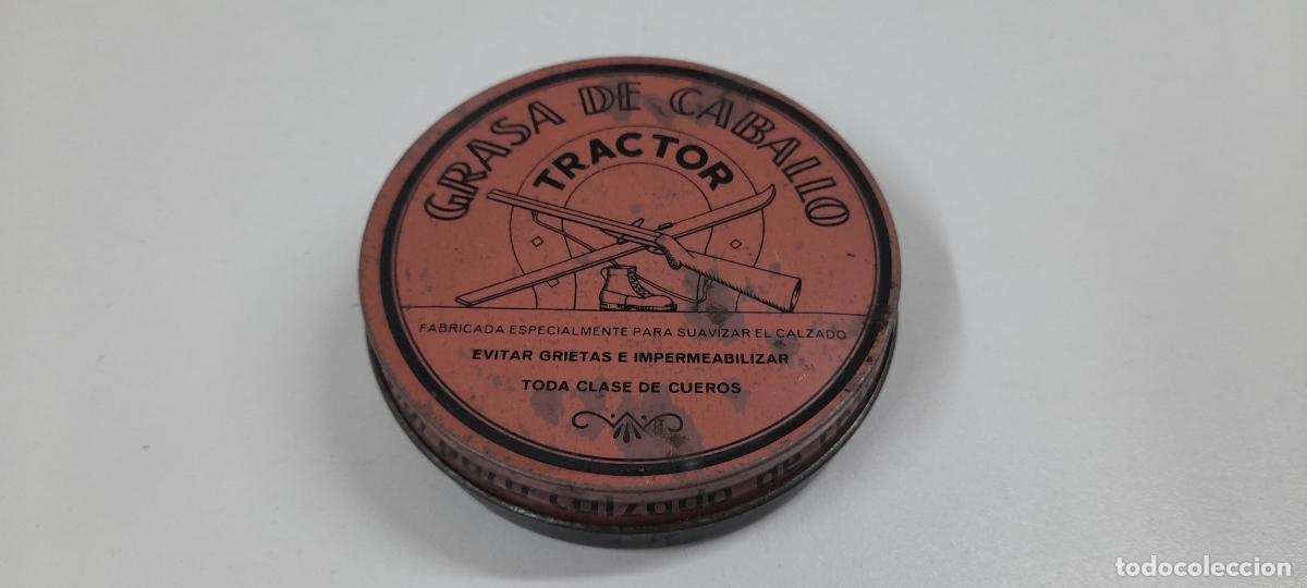 Bo&icirc;tes et petites bo&icirc;tes m&eacute;talliques: ANTIGUA CAJA / LATA DE CREMA - GRASA DE CABALLO PARA CALZADO TRACTOR . DIAMETRO 9,2 CM