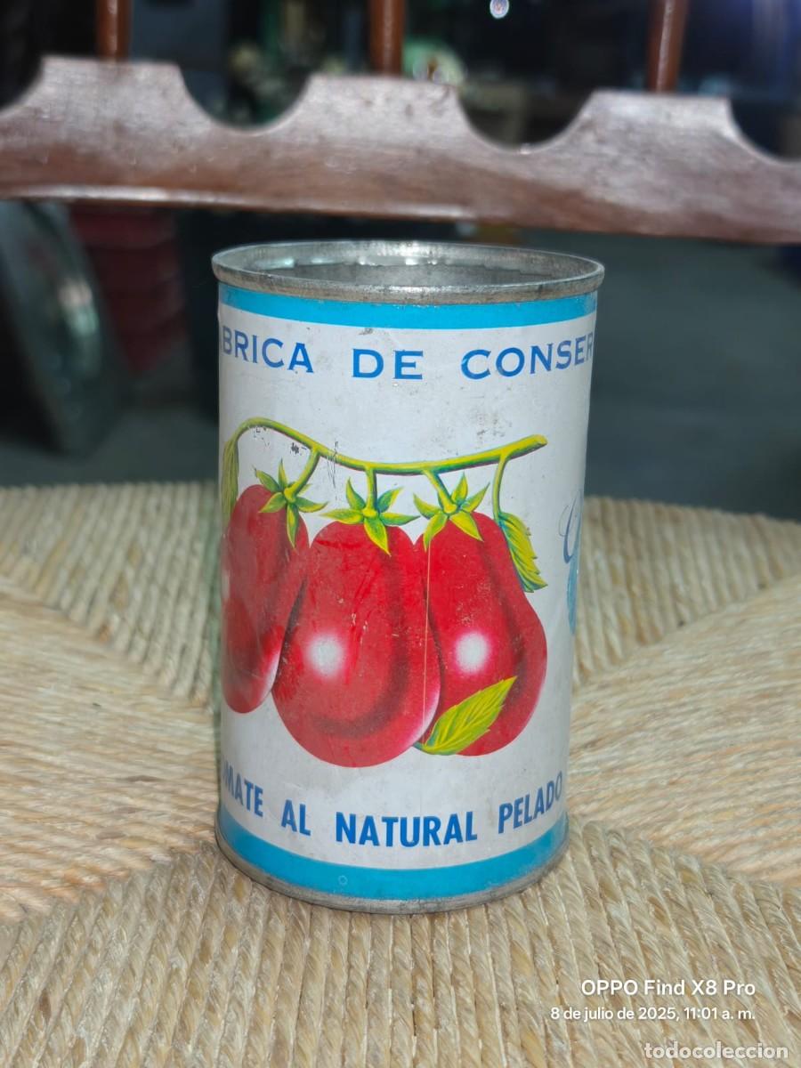 Blechdosen und Kisten: BOTE ANTIGUO DE CONSERVAS VEGETALES CALZADO DE BOLA&Ntilde;OS DE CALATRAVA 12 CMS. DE ALTO