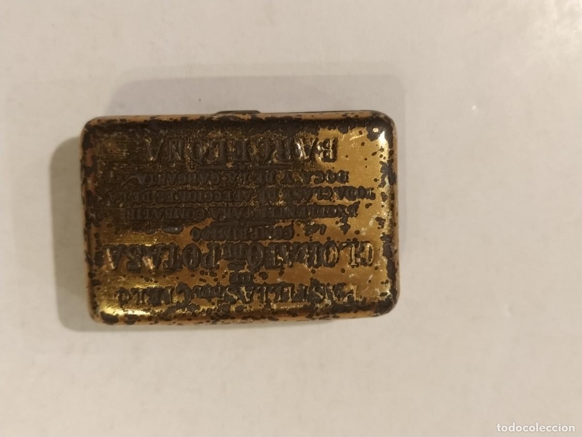 Bo&icirc;tes et petites bo&icirc;tes m&eacute;talliques: BARCELONA - FARMACIA - PASTILLAS CLORATO DE POTASA - CAJITA VACIA ANTIGUA ORIGINAL -VER FOTOS