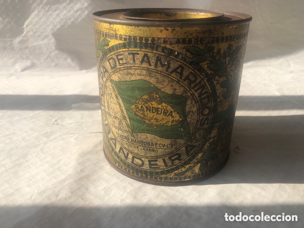 Blechdosen und Kisten: Antigua lata de pulpa de tamarindo BANDEIRA