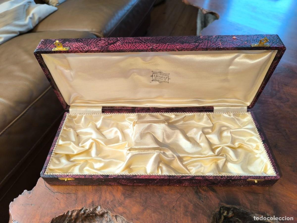 Cajas y cajitas met&aacute;licas: CAJA DE MADERA FORRADA SIMIL PIEL, JOYERIA J RENALLAS ESPARRAGERA PARA CUBIERTOS GRANDES 36X14X6 CM