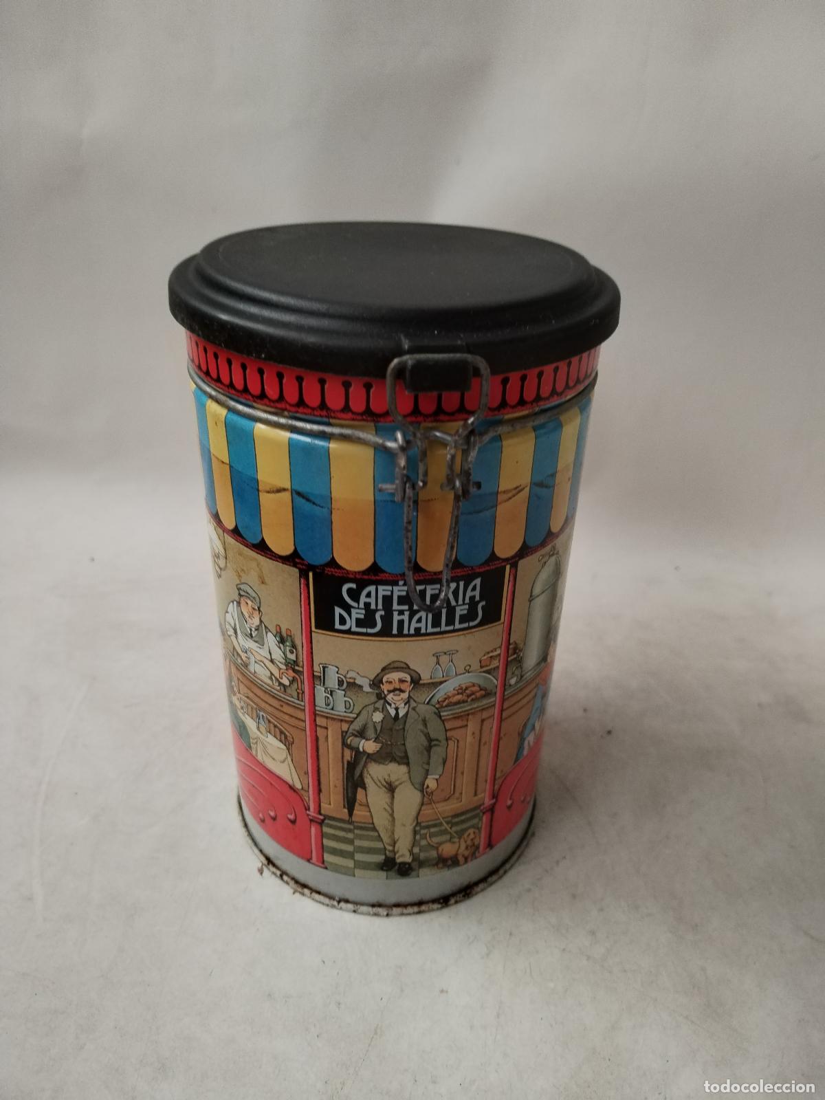 Cajas y cajitas met&aacute;licas: caja metalica de caramelos italianos mivat, dibujos de cafeteria rue des halles
