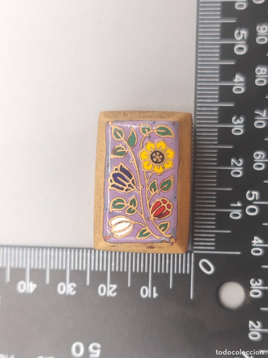 Cajas y cajitas met&aacute;licas: ANTIGUA CAJITA O PASTILLERO METALICO PINTADA A MANO DE LATON , IMPORTANTE LEER DESCRIPCION