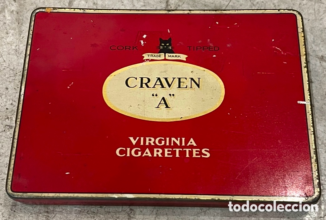 Cajas y cajitas met&aacute;licas: Caja met&aacute;lica. CRAVEN &ldquo;A&rdquo;. Virginia Cigarettes. Made in England.