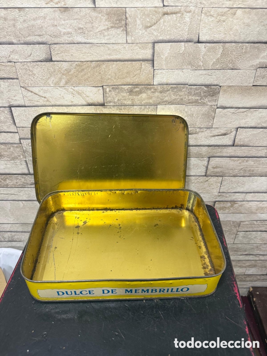 Cajas y cajitas met&aacute;licas: Antigua lata de membrillo - Foto 4