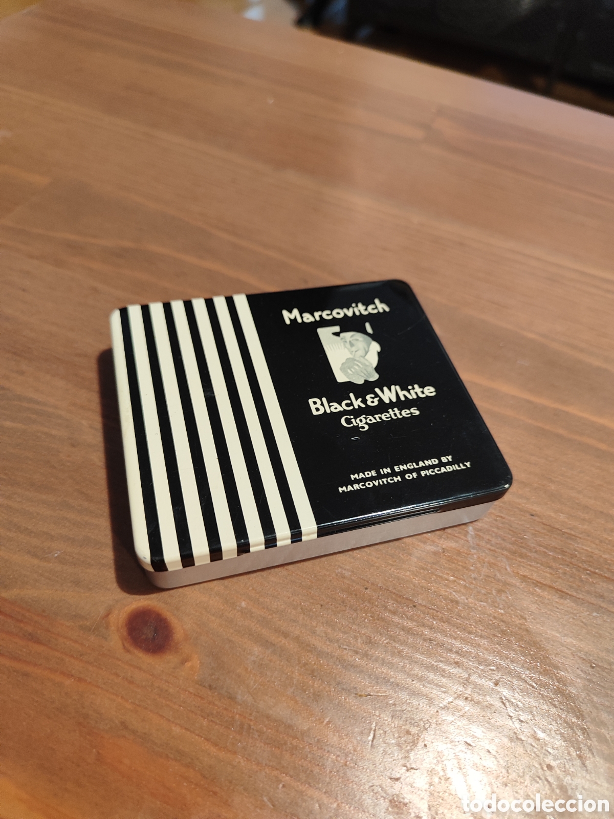 Blechdosen und Kisten: Caja met&aacute;lica tabaco Marcovitch Black & White England