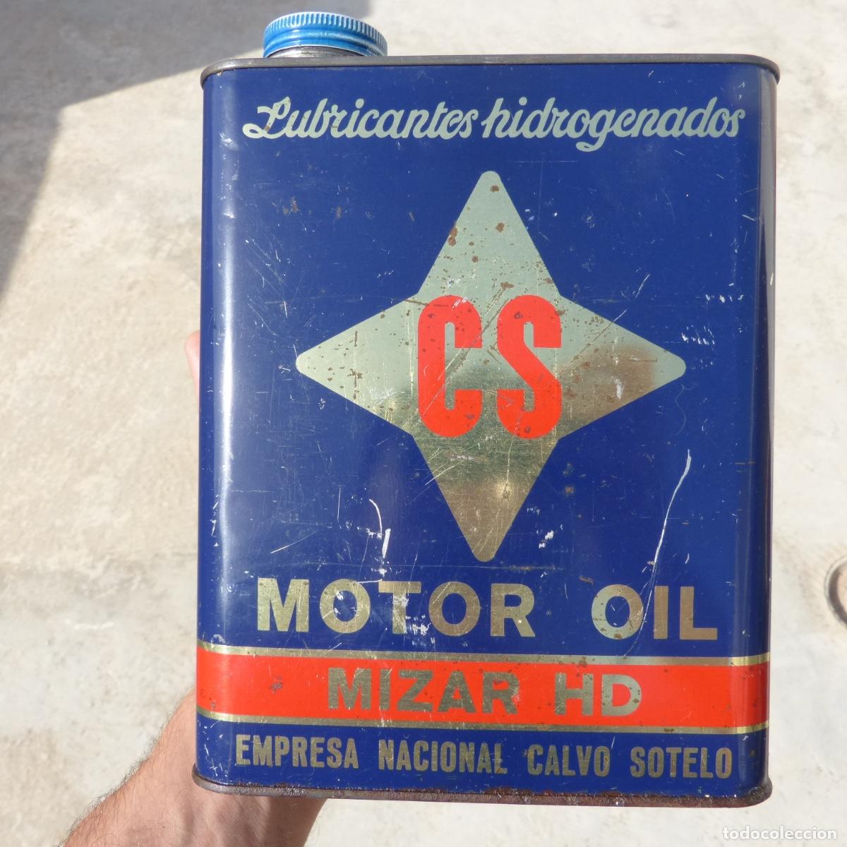 Blechdosen und Kisten: Antigua lata de aceite cs motor oil Mizar HD, 2 lt, vac&iacute;a, empresa nacional calvo Sotelo.