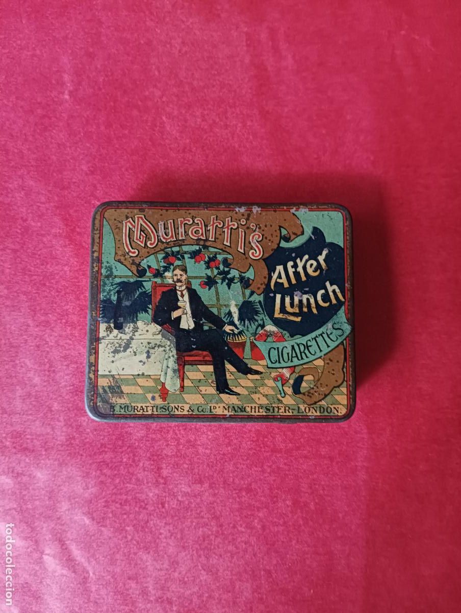 Casse e cassette metalliche: Muratti's.. After Lunch. Cigarettes. Caja met&aacute;lica.