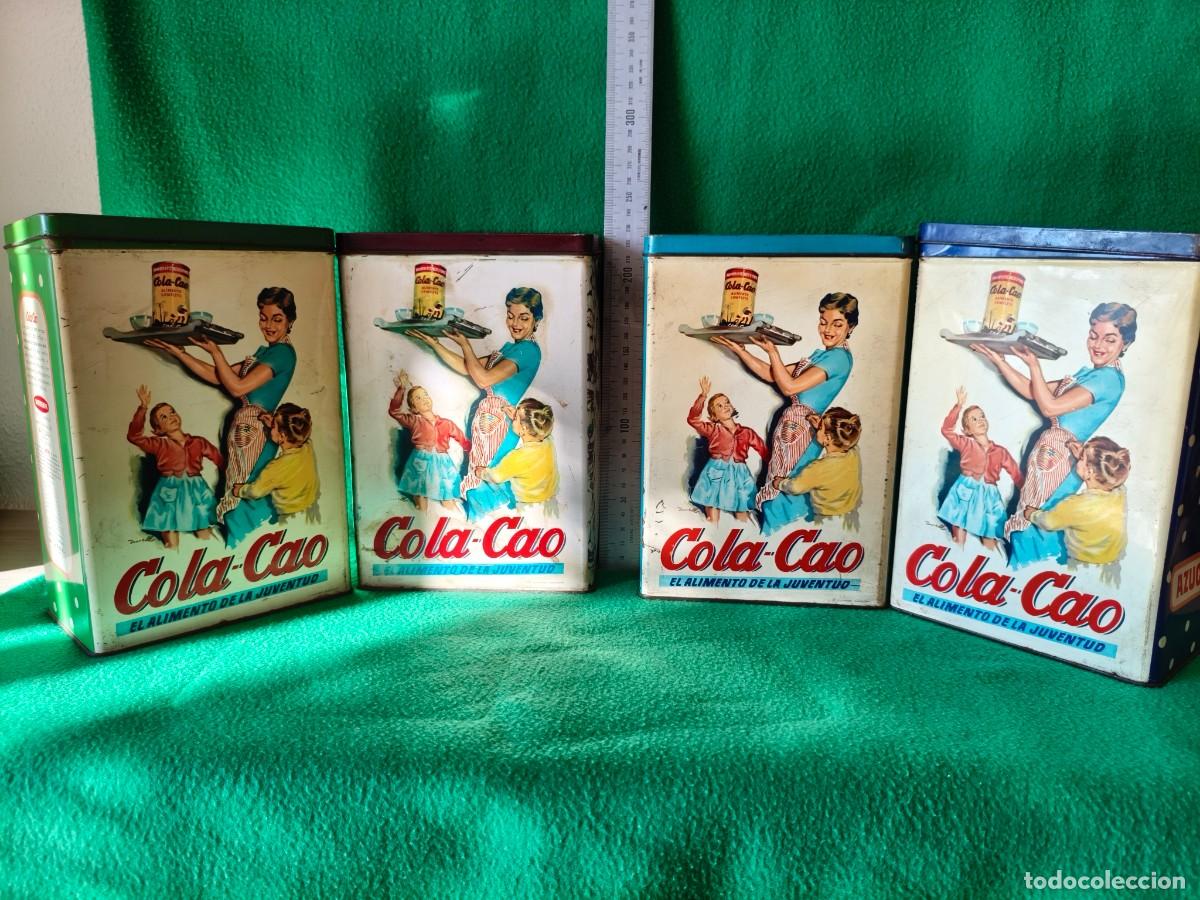 Cajas y cajitas met&aacute;licas: CUATRO LATAS DE COLACAO SERIGRAFIADAS. - Foto 1